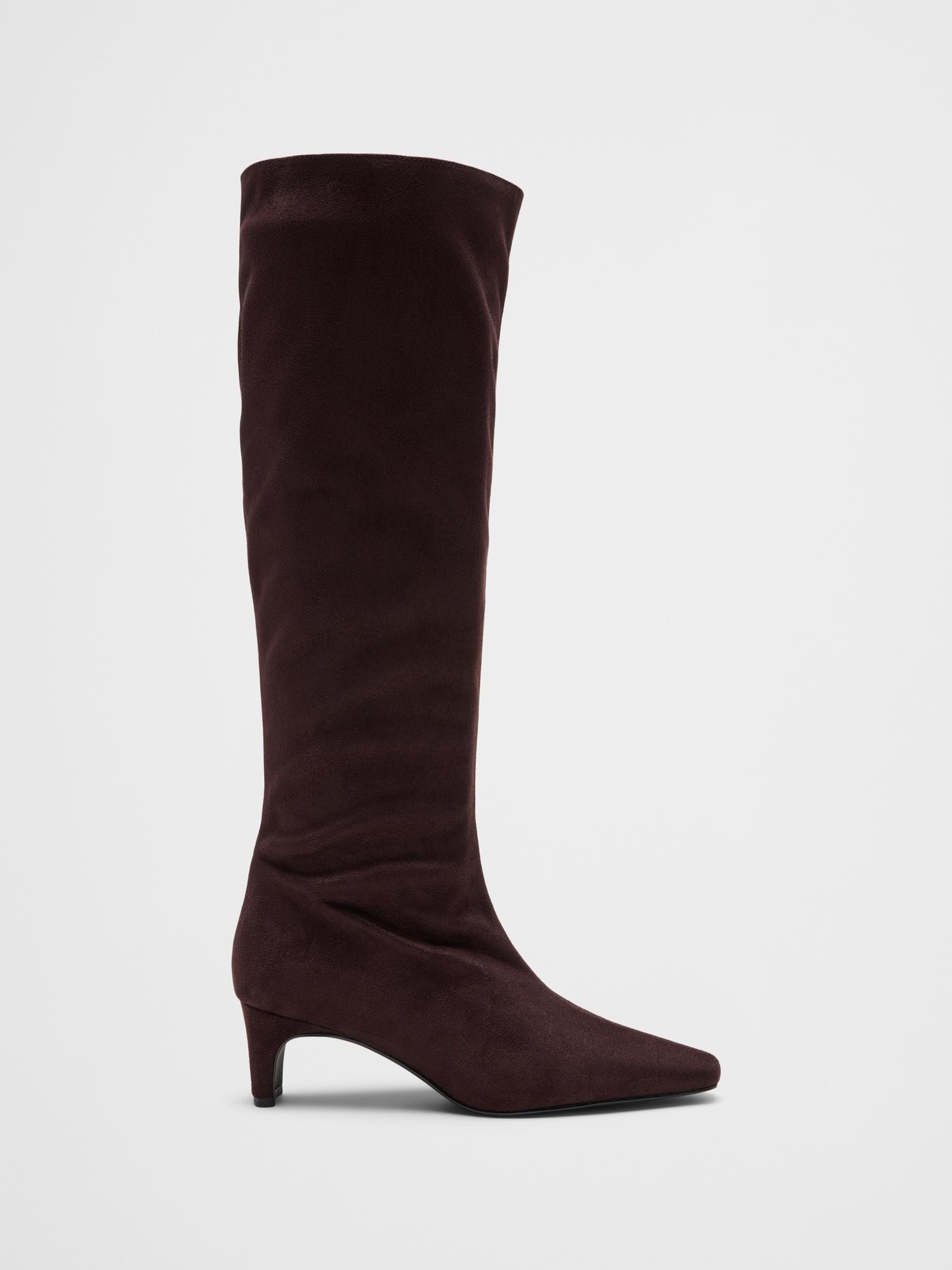 vegan leather tall slouch boot