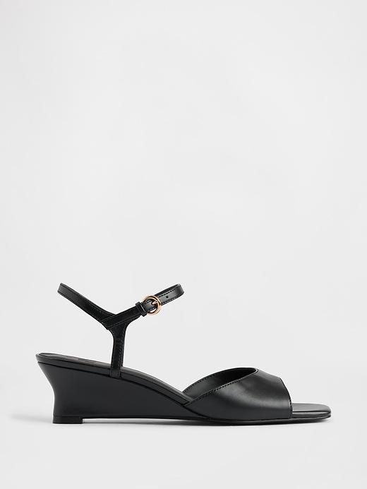 vegan leather wedge sandals