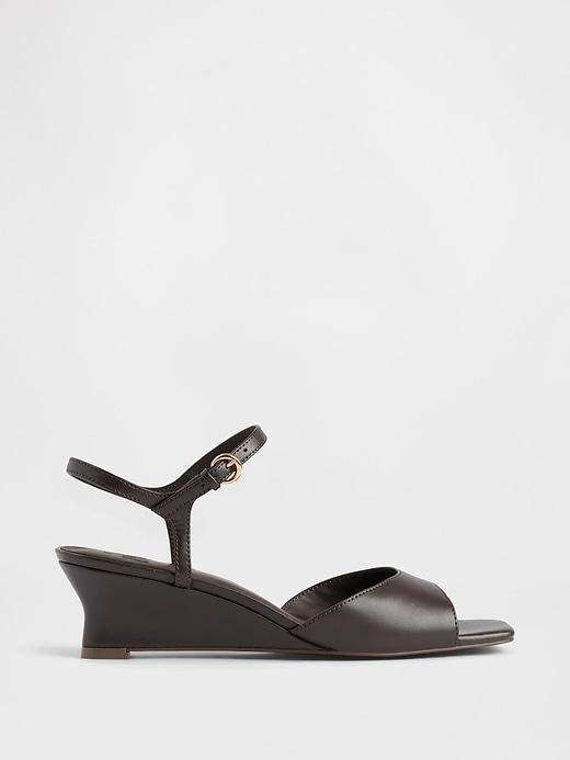 vegan leather wedge sandals