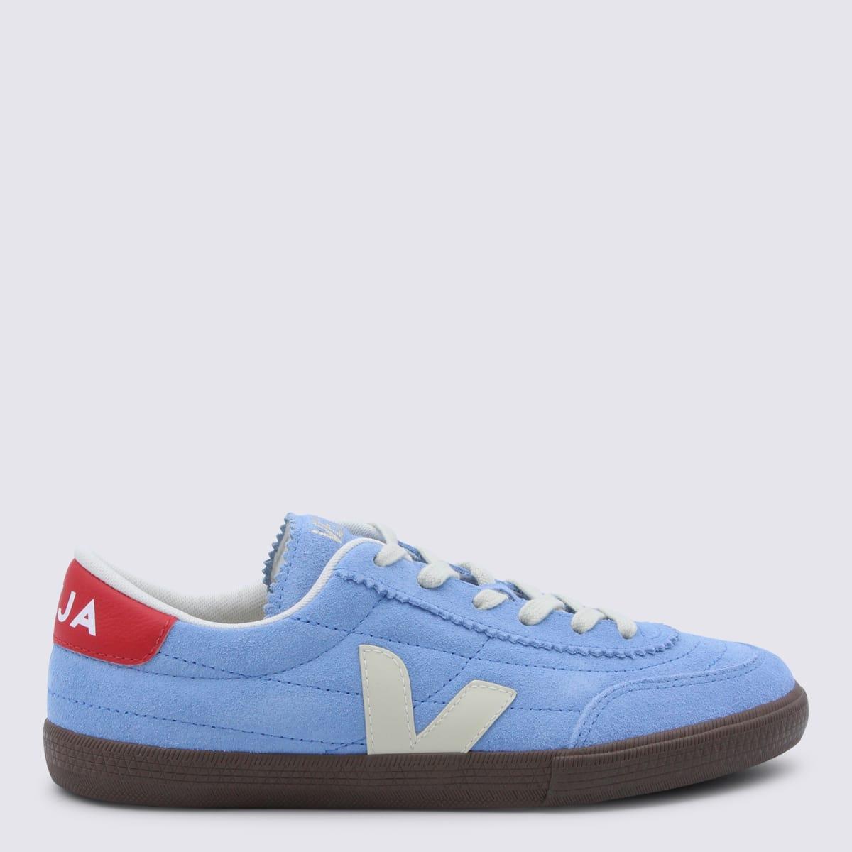 veja azure and white leather panenka sneakers