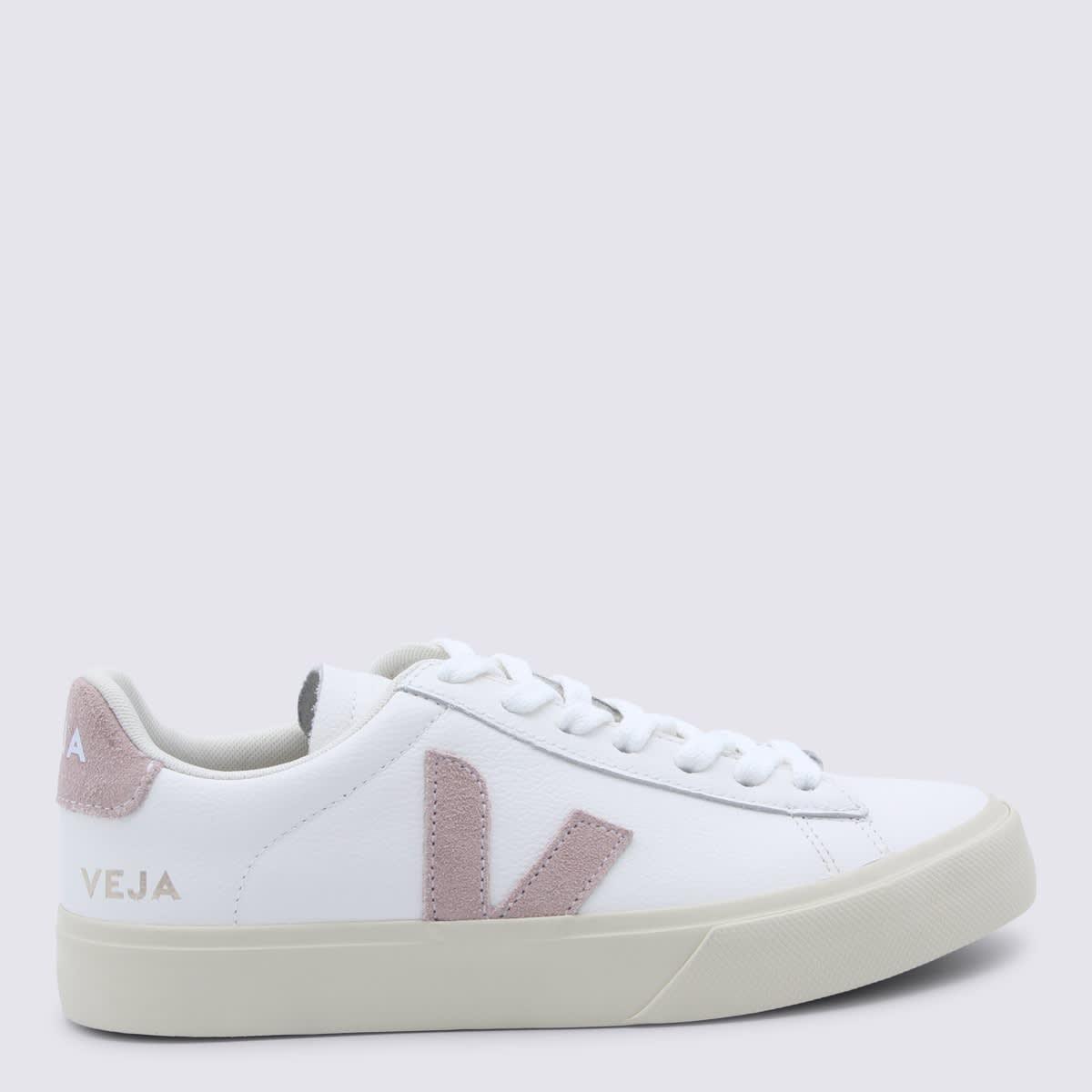 veja white and pink leather campo sneakers