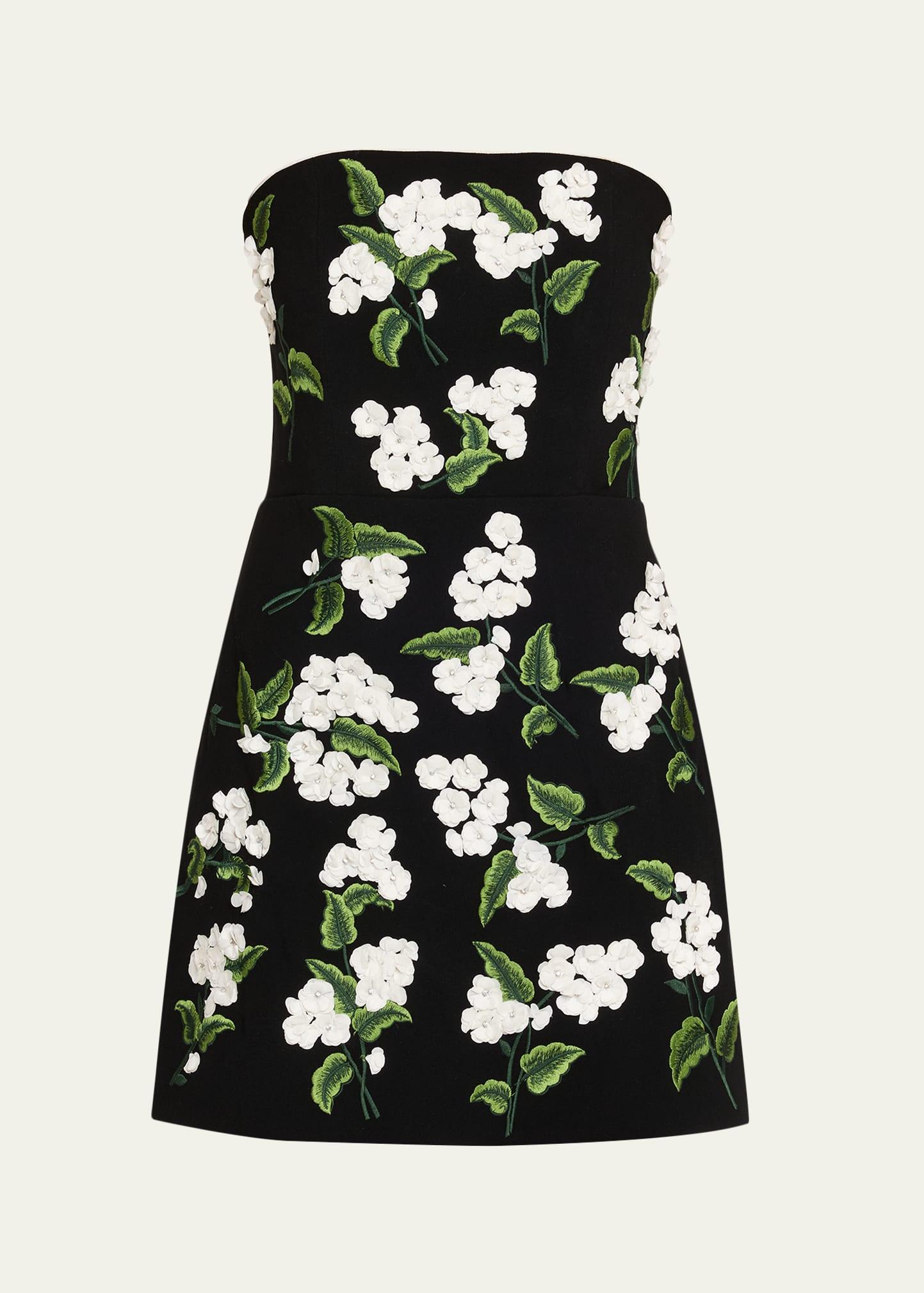 velia embellished strapless mini gown