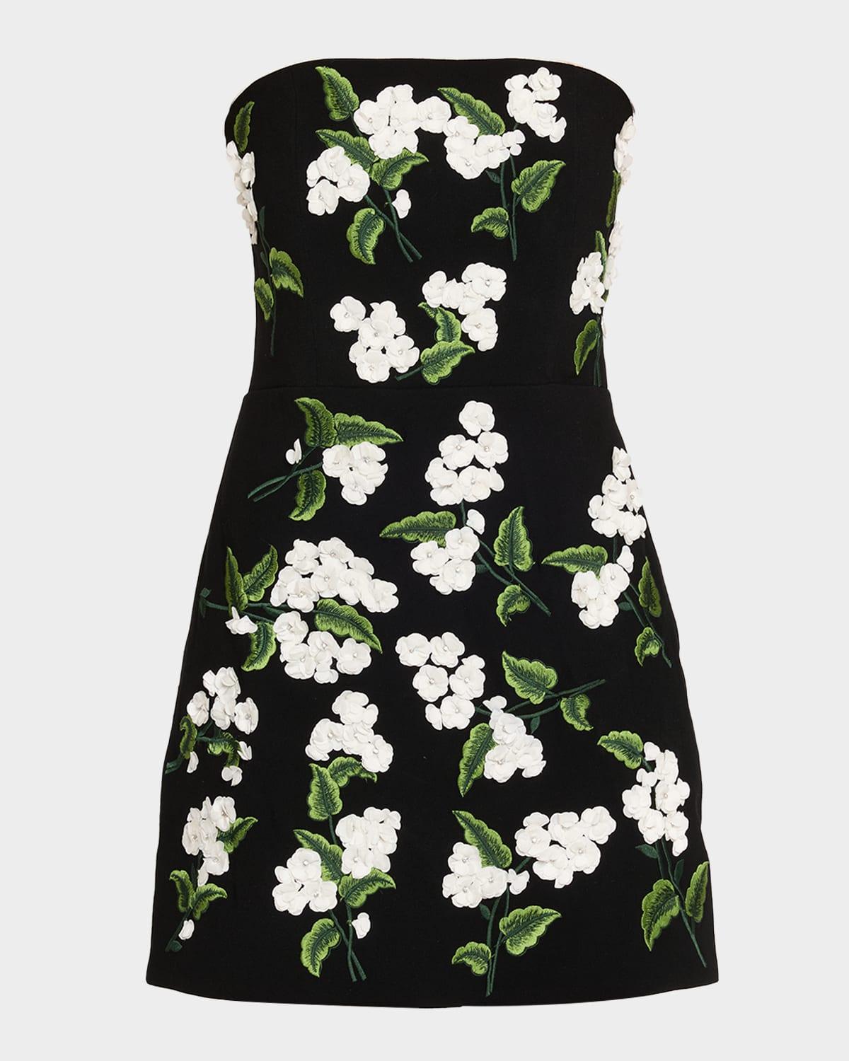 velia embellished strapless mini gown