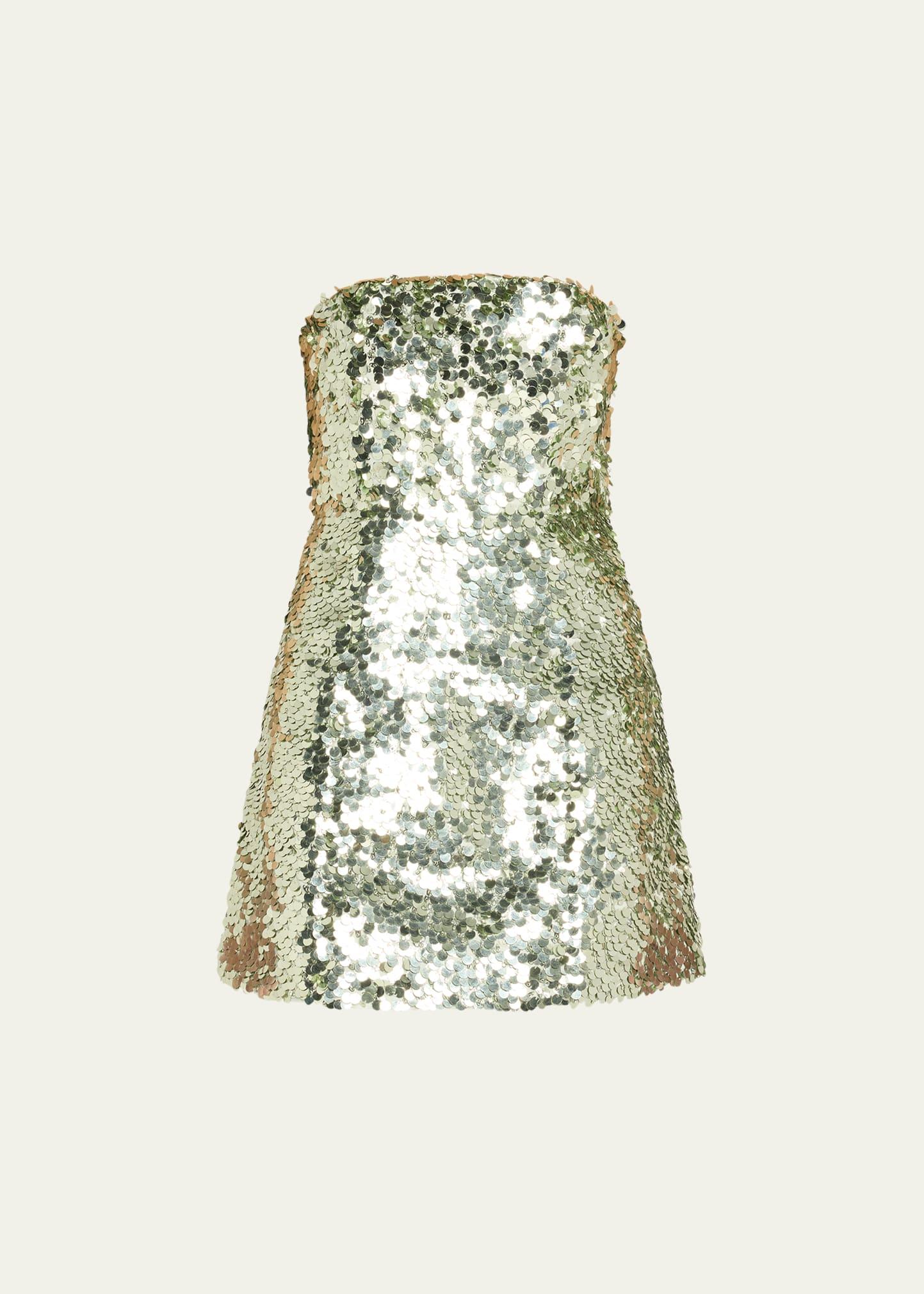 velia sequined strapless mini dress