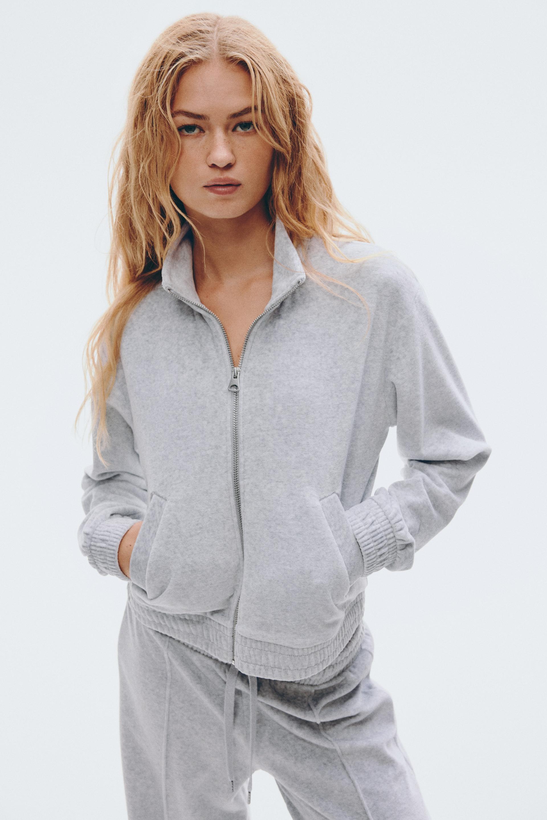 velour jacket with zipper