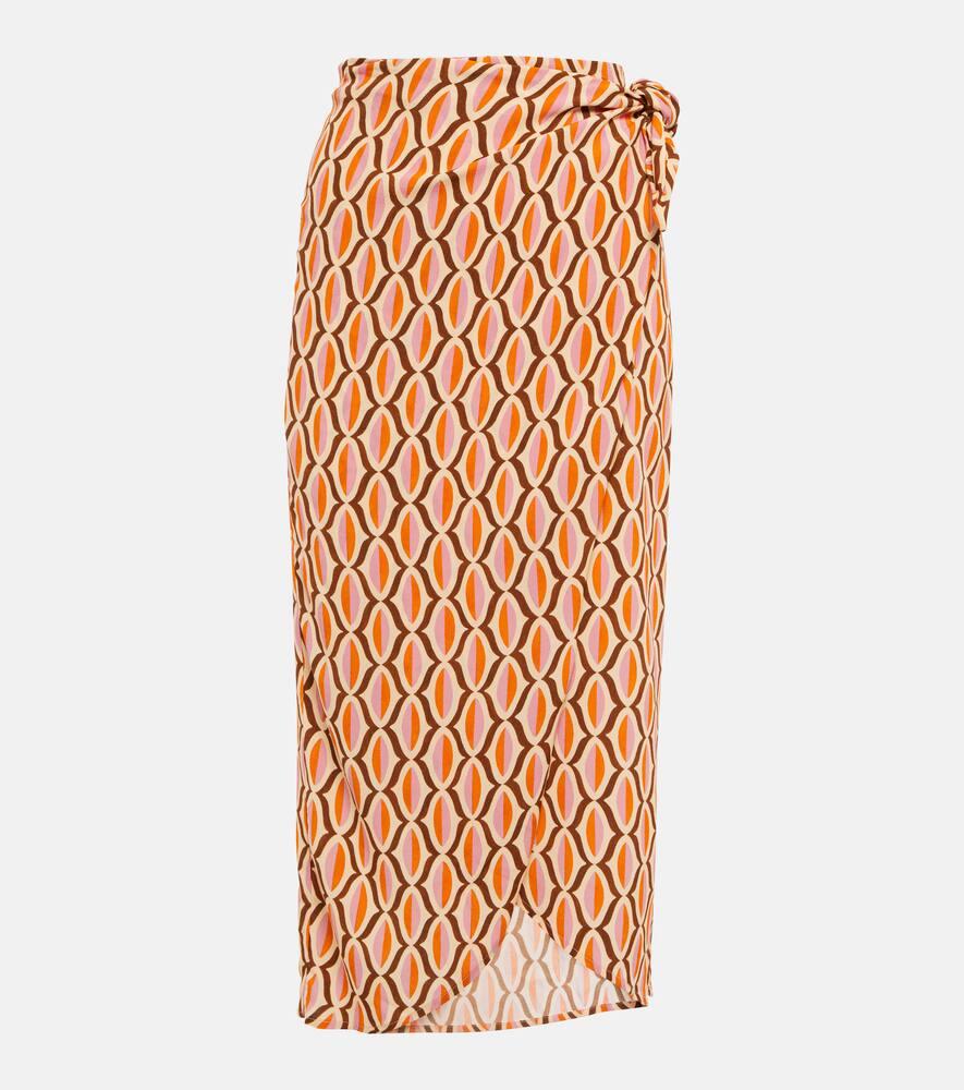 velvet alisha printed crêpe wrap skirt