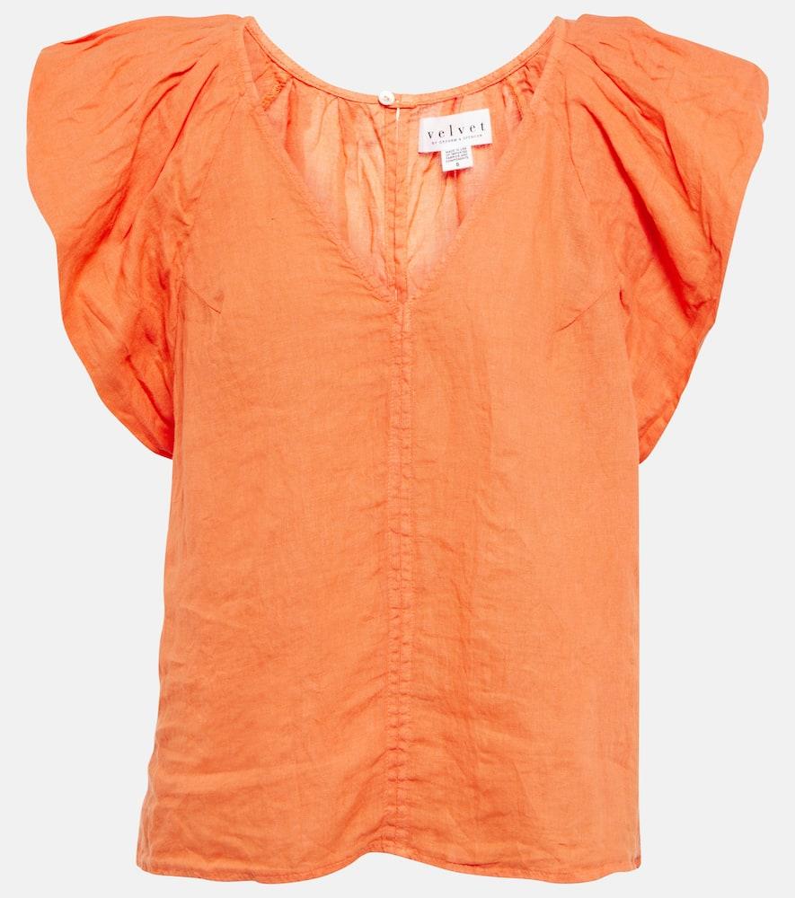 velvet ava linen top