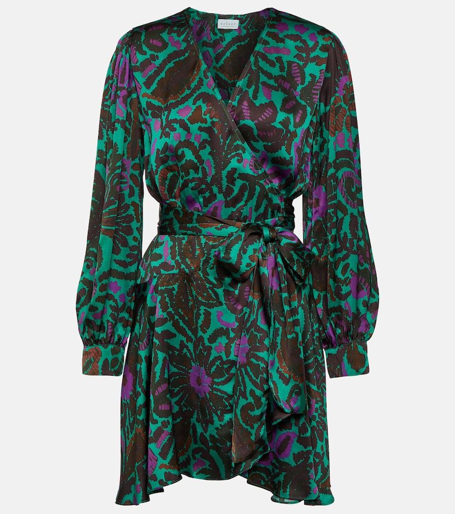 velvet bridget printed satin minidress