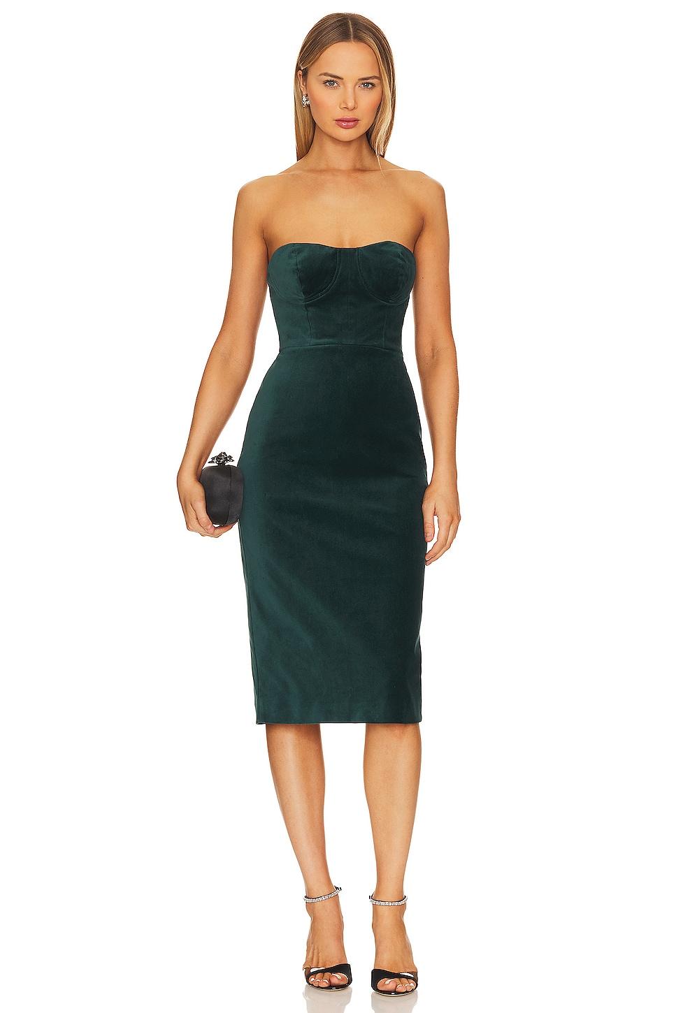 velvet bustier dress