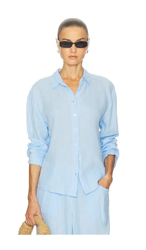 velvet by graham & spencer brighton button down shirt in baby blue.