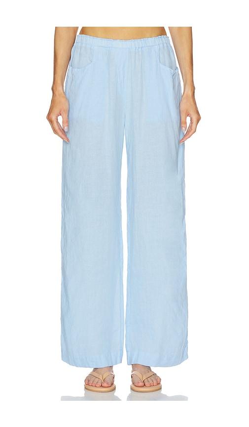 velvet by graham & spencer clair wide leg pants in baby blue.