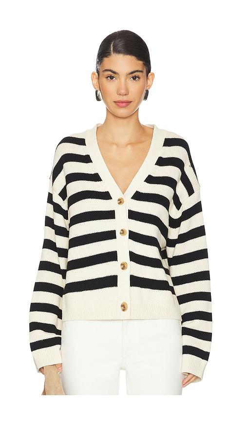velvet by graham & spencer elodie cardigan in black,cream.