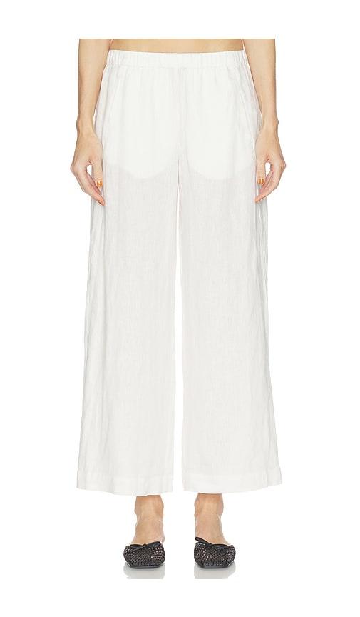 velvet by graham & spencer lola woven linen pant in ivory.