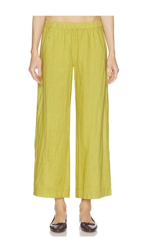 velvet by graham & spencer lola woven linen pant in yellow.
