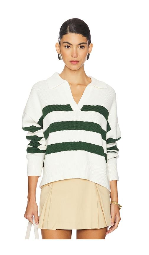 velvet by graham & spencer lucie pullover in green,cream.