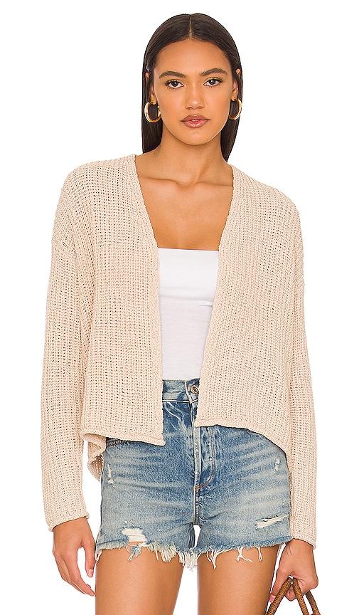 velvet by graham & spencer terrah cardigan in beige.