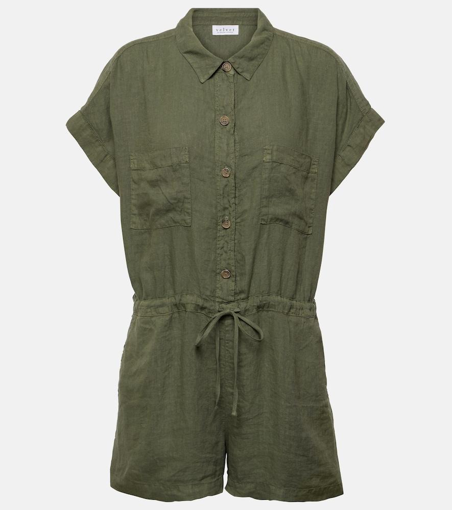 velvet clare linen romper