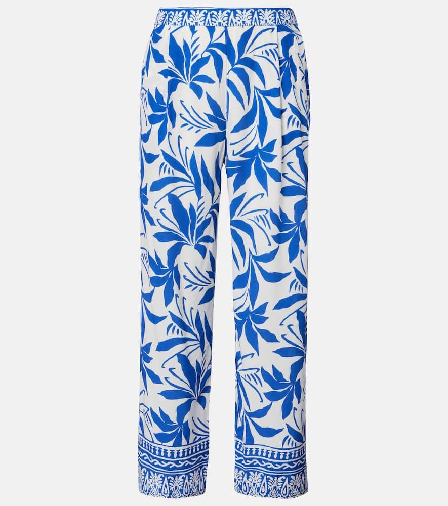 velvet claudia printed palazzo pants