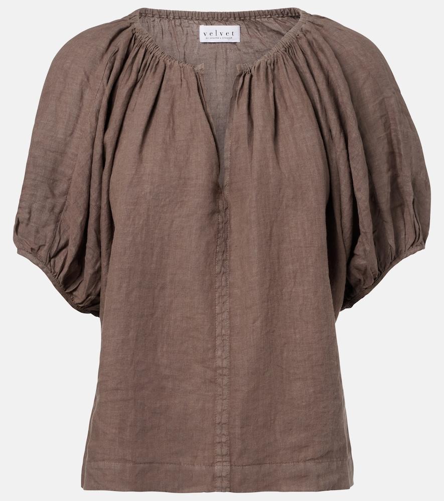 velvet cosette linen blouse
