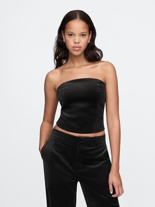 velvet crop tube top