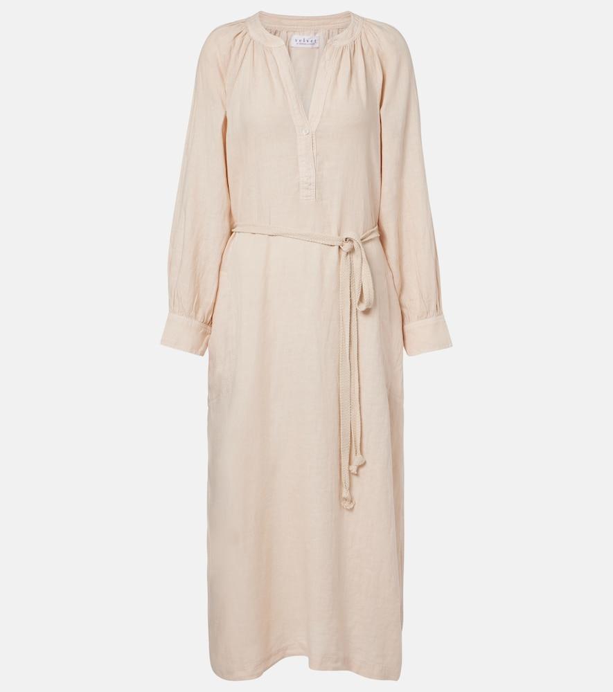 velvet dakota linen maxi dress