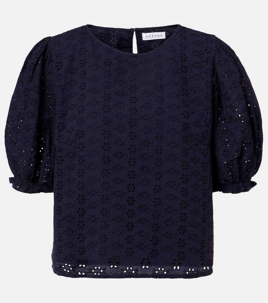 velvet dalyn embroidered cotton blouse