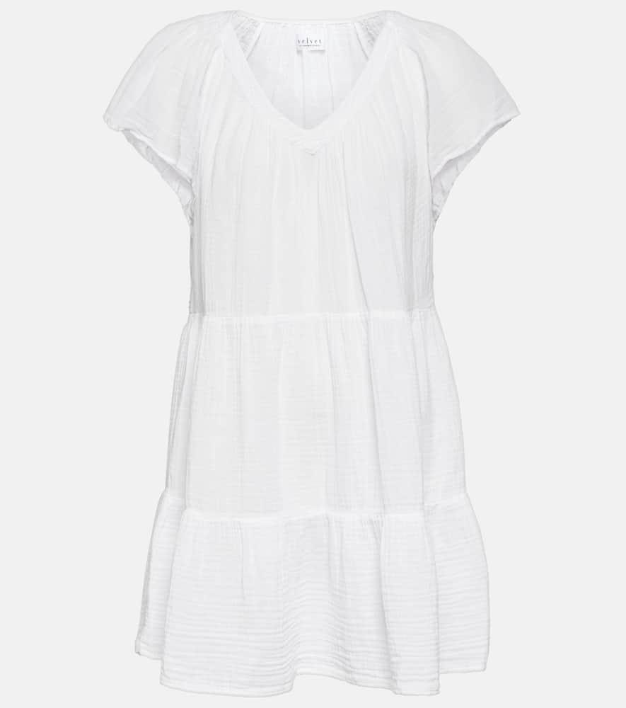 velvet eleanor cotton tiered minidress