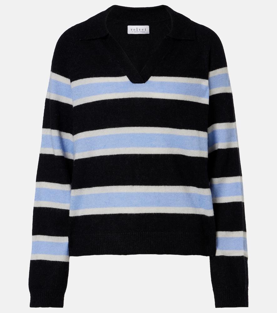 velvet everlake striped polo sweater
