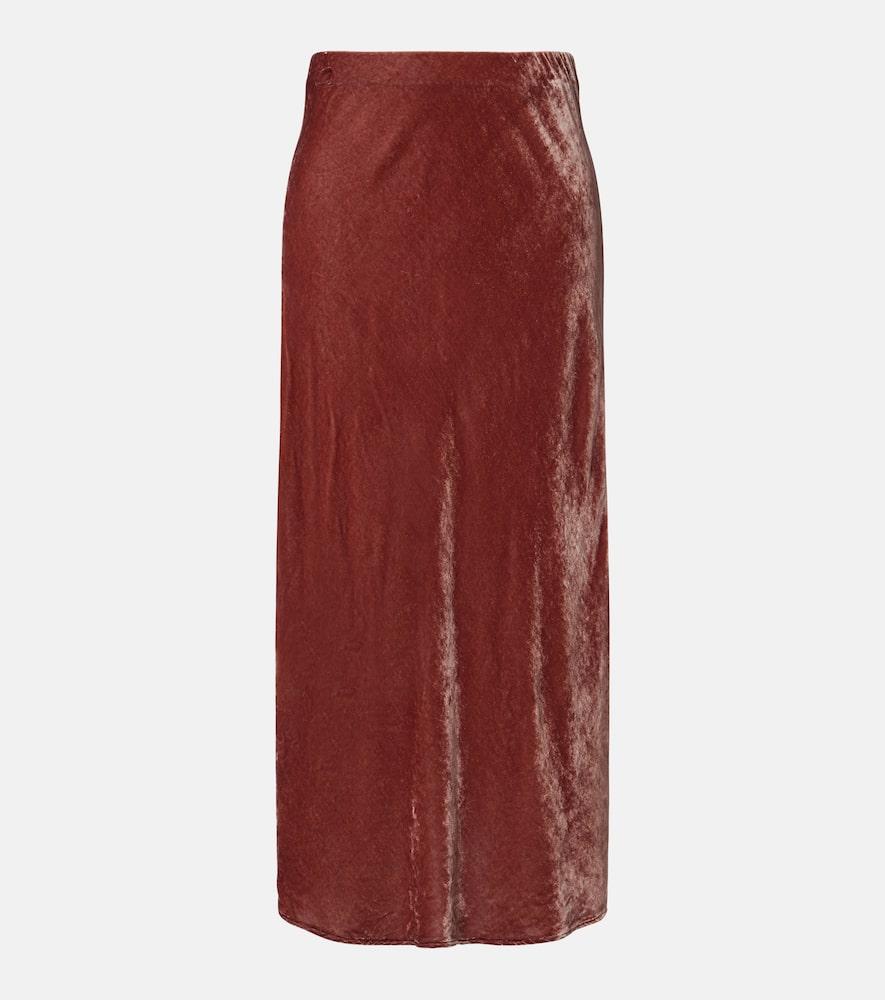 velvet felicity velvet midi skirt
