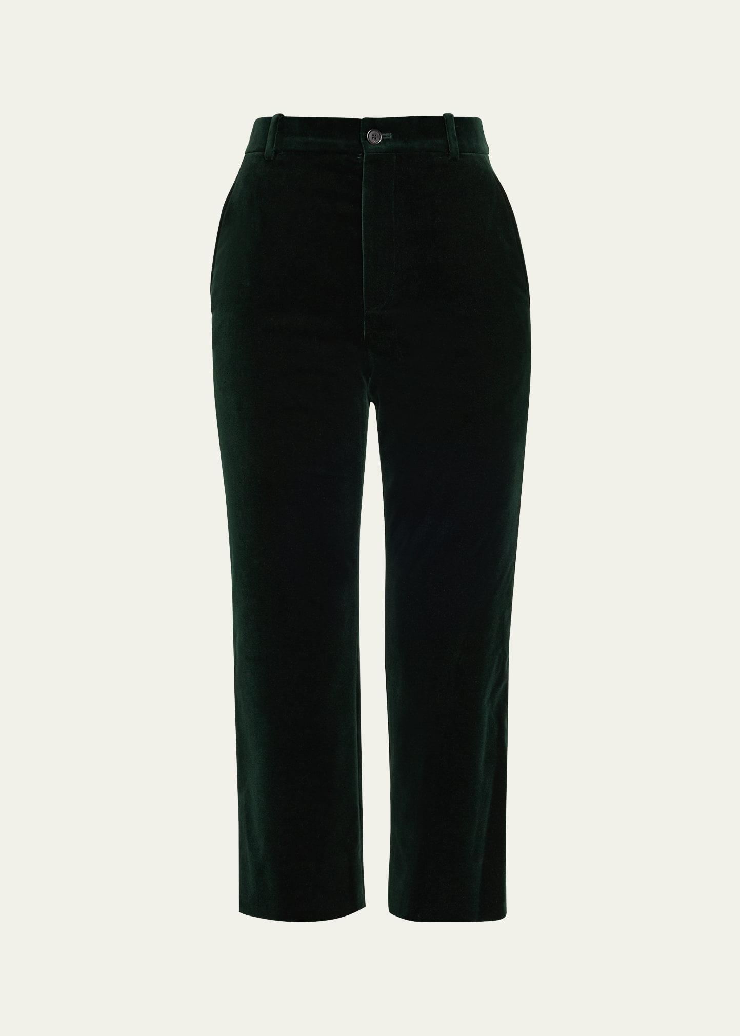 velvet flare trousers