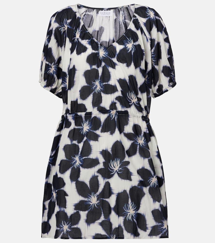 velvet hazel floral cotton voile minidress