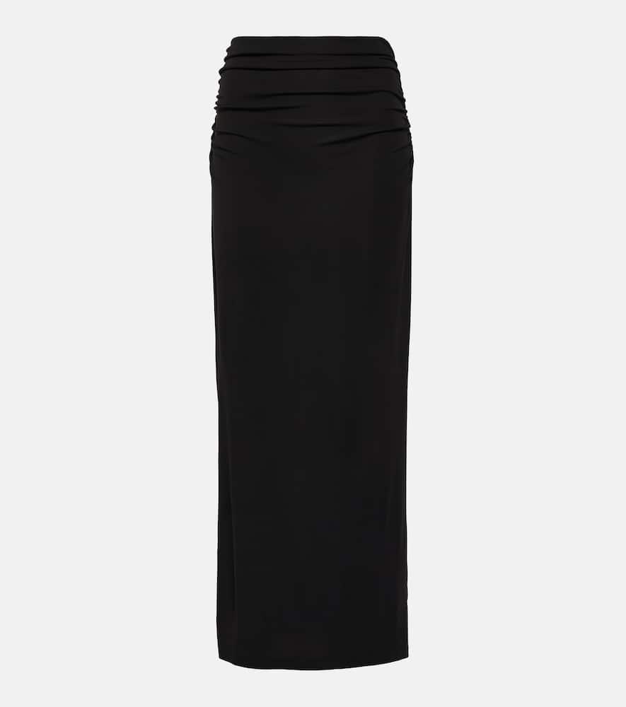 velvet hilton ruched jersey midi skirt