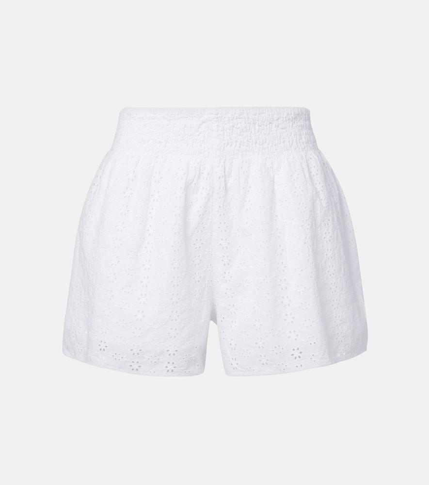 velvet iris eyelet cotton shorts