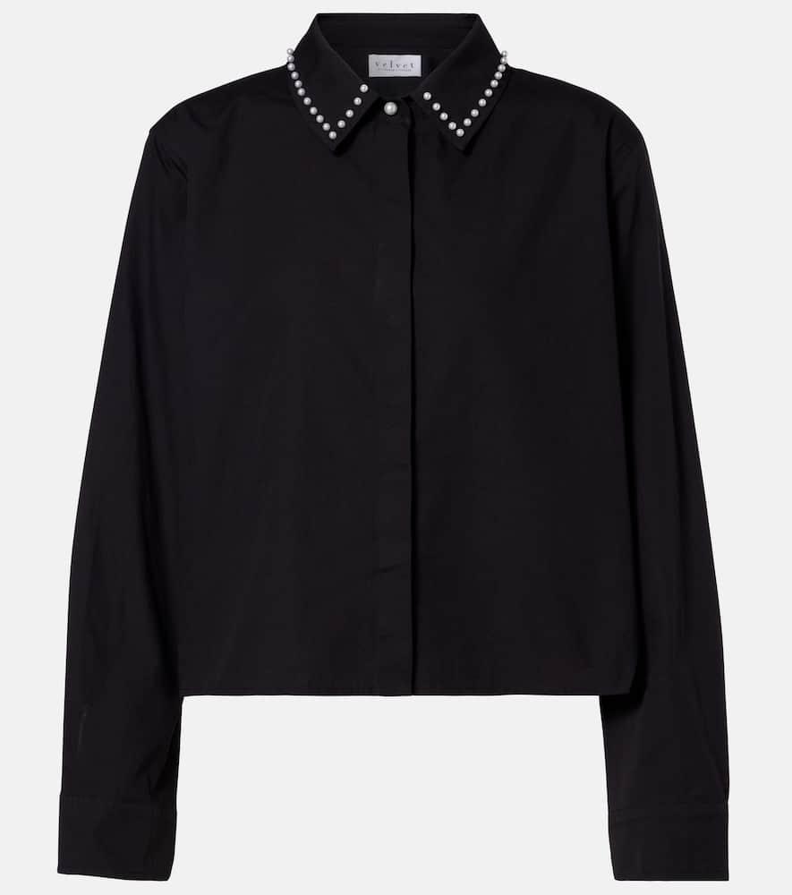 velvet jocelyn beaded cotton poplin shirt