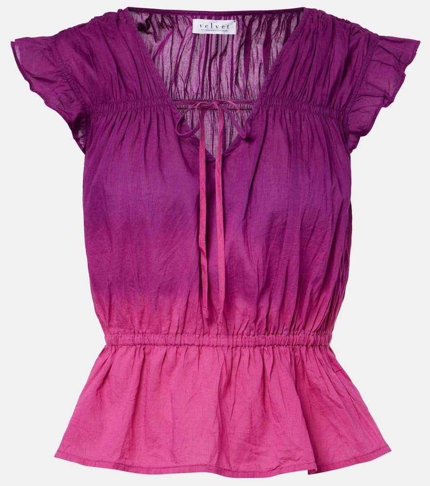 velvet kaia gathered cotton top