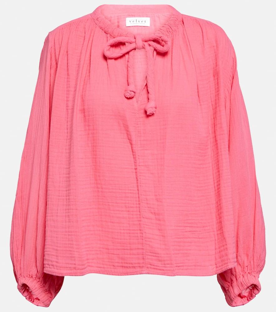 velvet kathleen cotton gauze top
