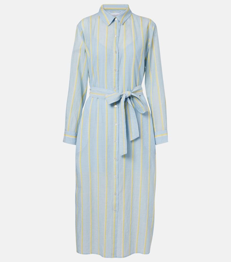 velvet kimora striped cotton shirt dress