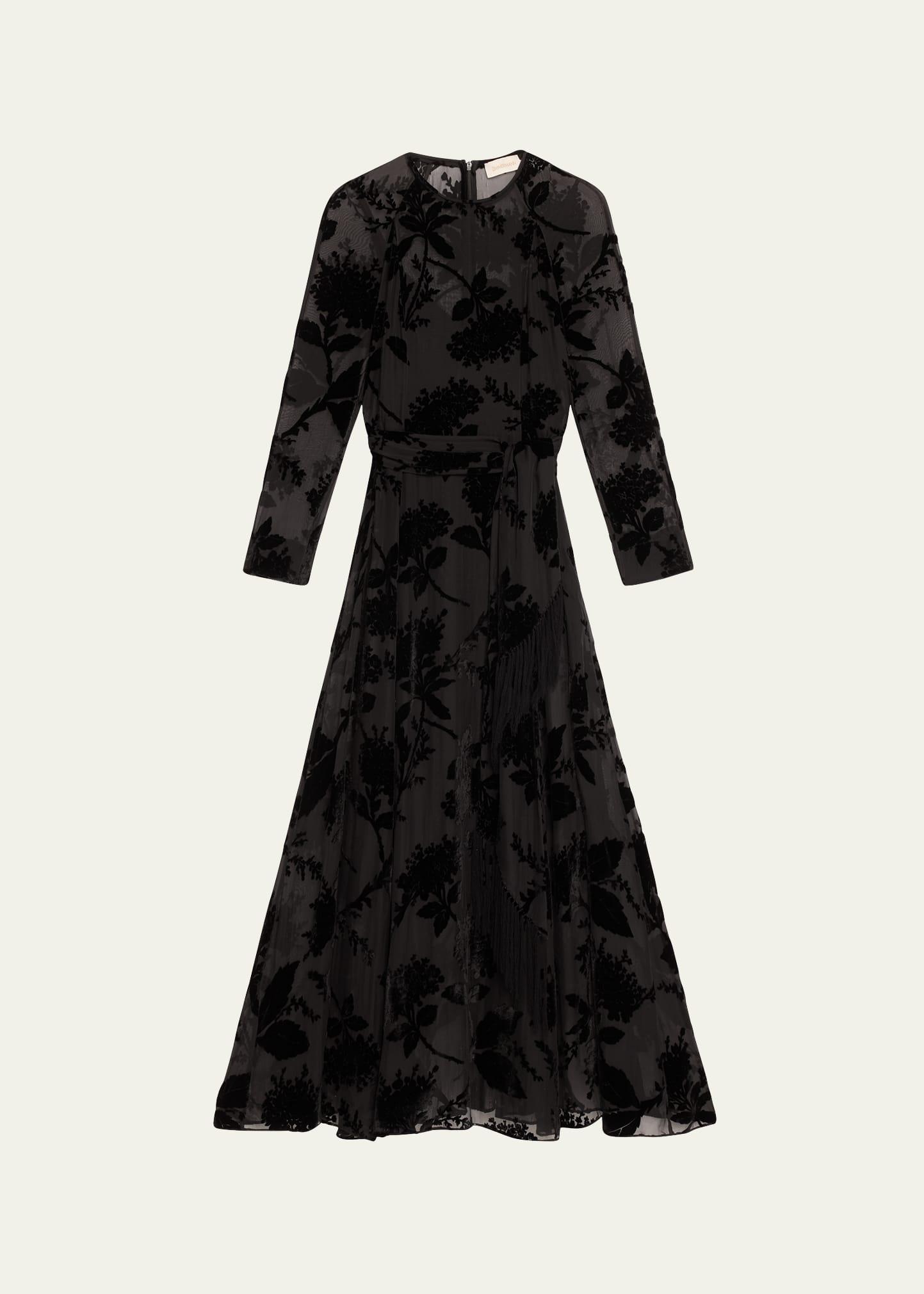 velvet lace burnout maxi dress