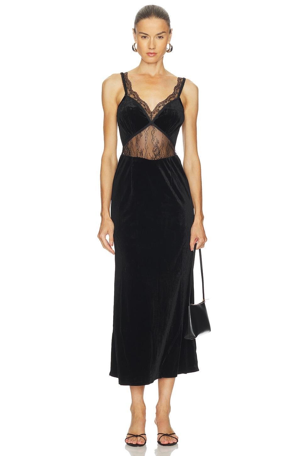 velvet lace insert dress