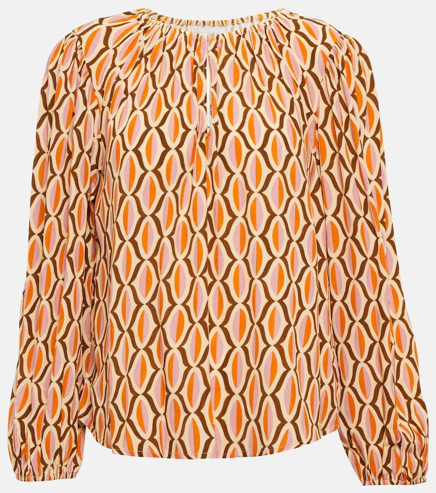 velvet laura printed crêpe blouse