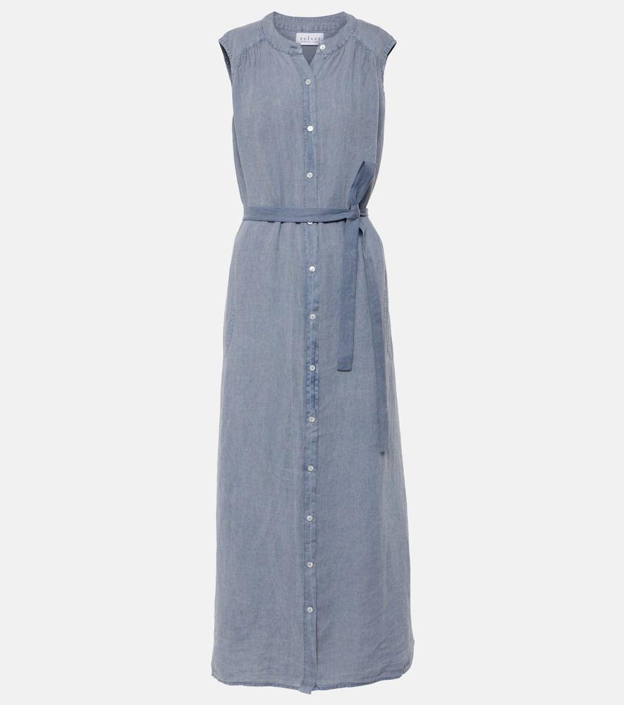 velvet luna linen maxi dress