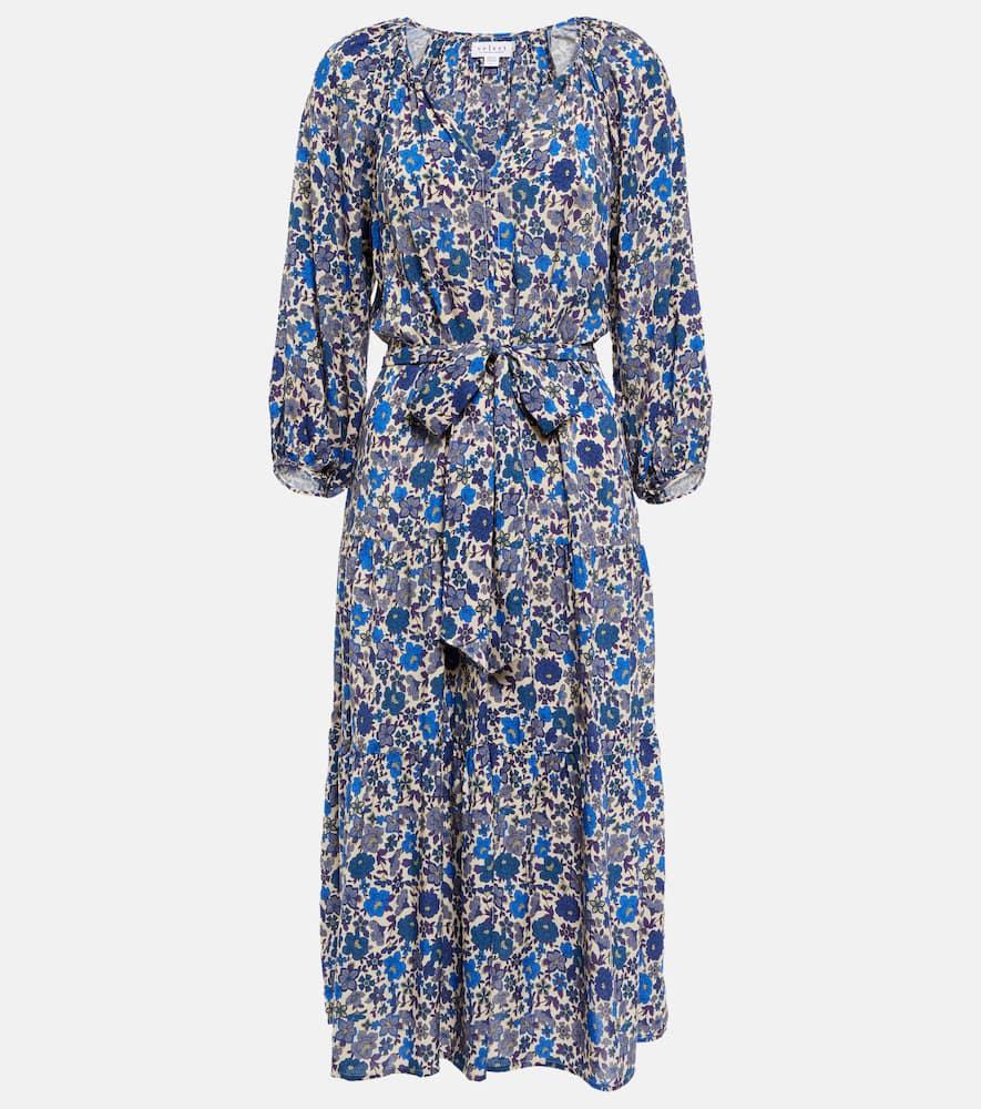 velvet maddy floral midi dress