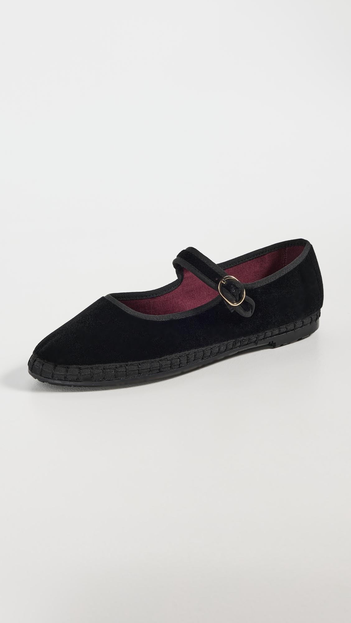 velvet mary jane flats