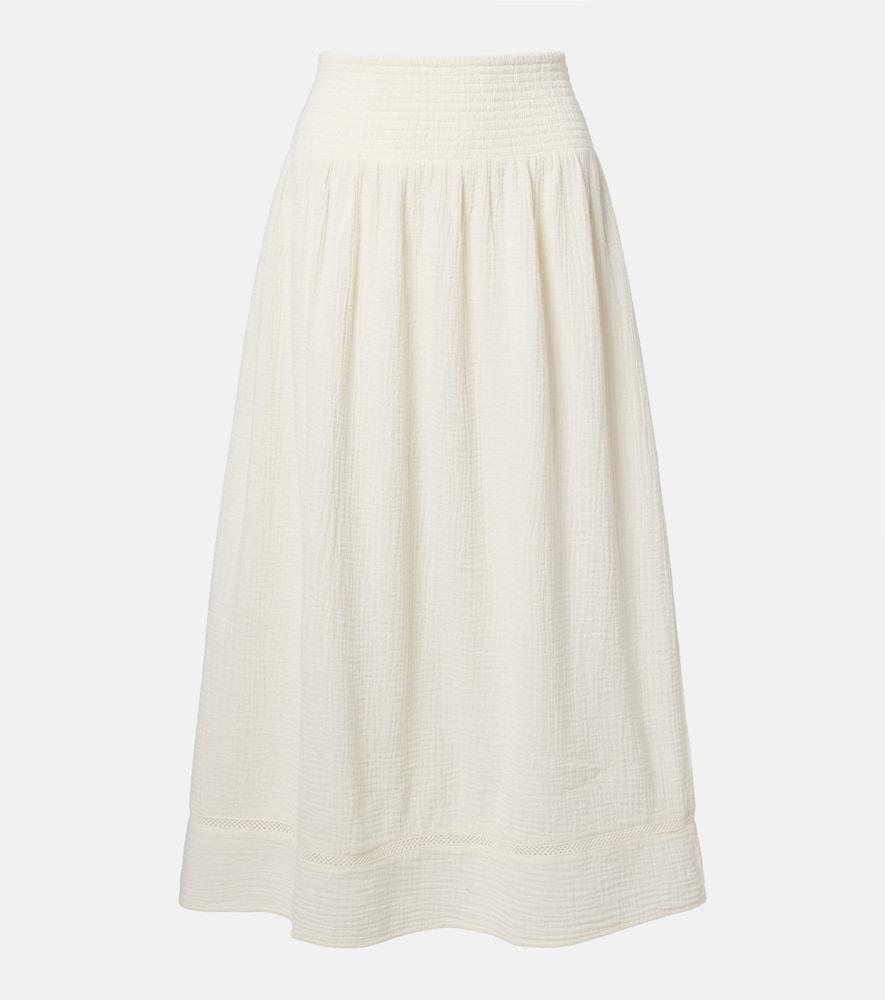 velvet mazie cotton gauze midi skirt