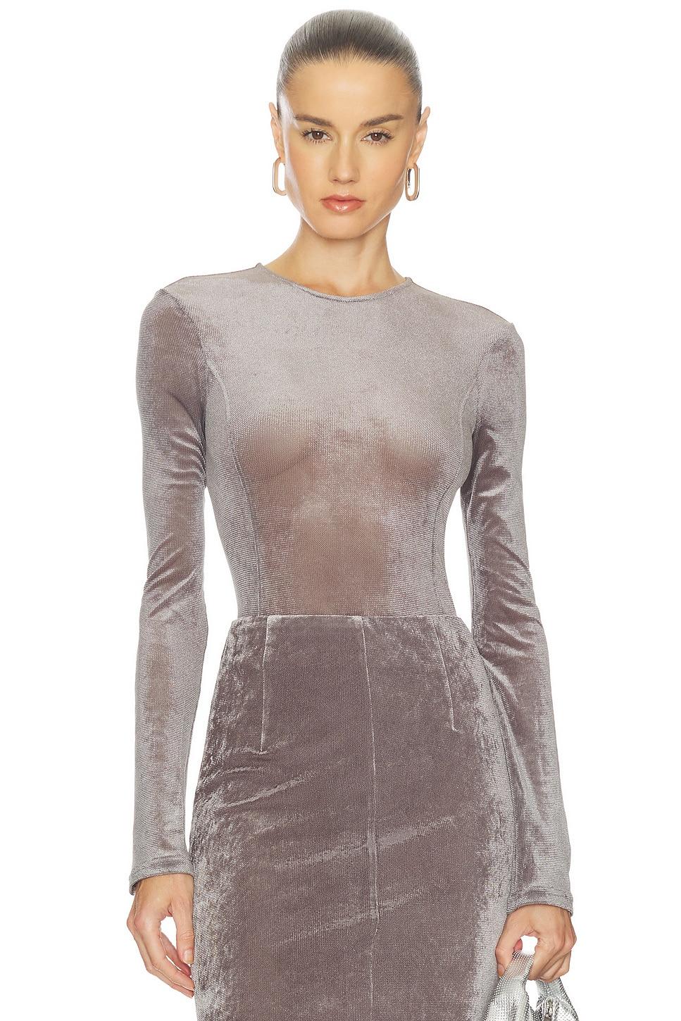 velvet mesh bodysuit