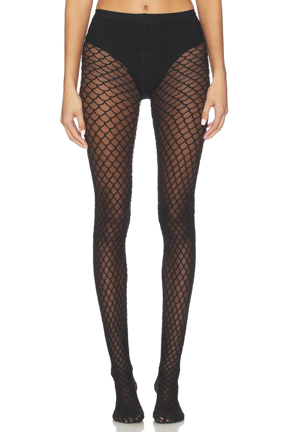 velvet net illusion tights