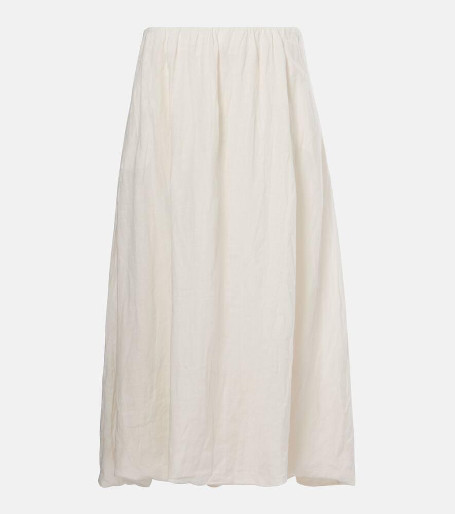 velvet rachelle linen midi skirt