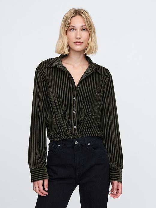 velvet relaxed shirt