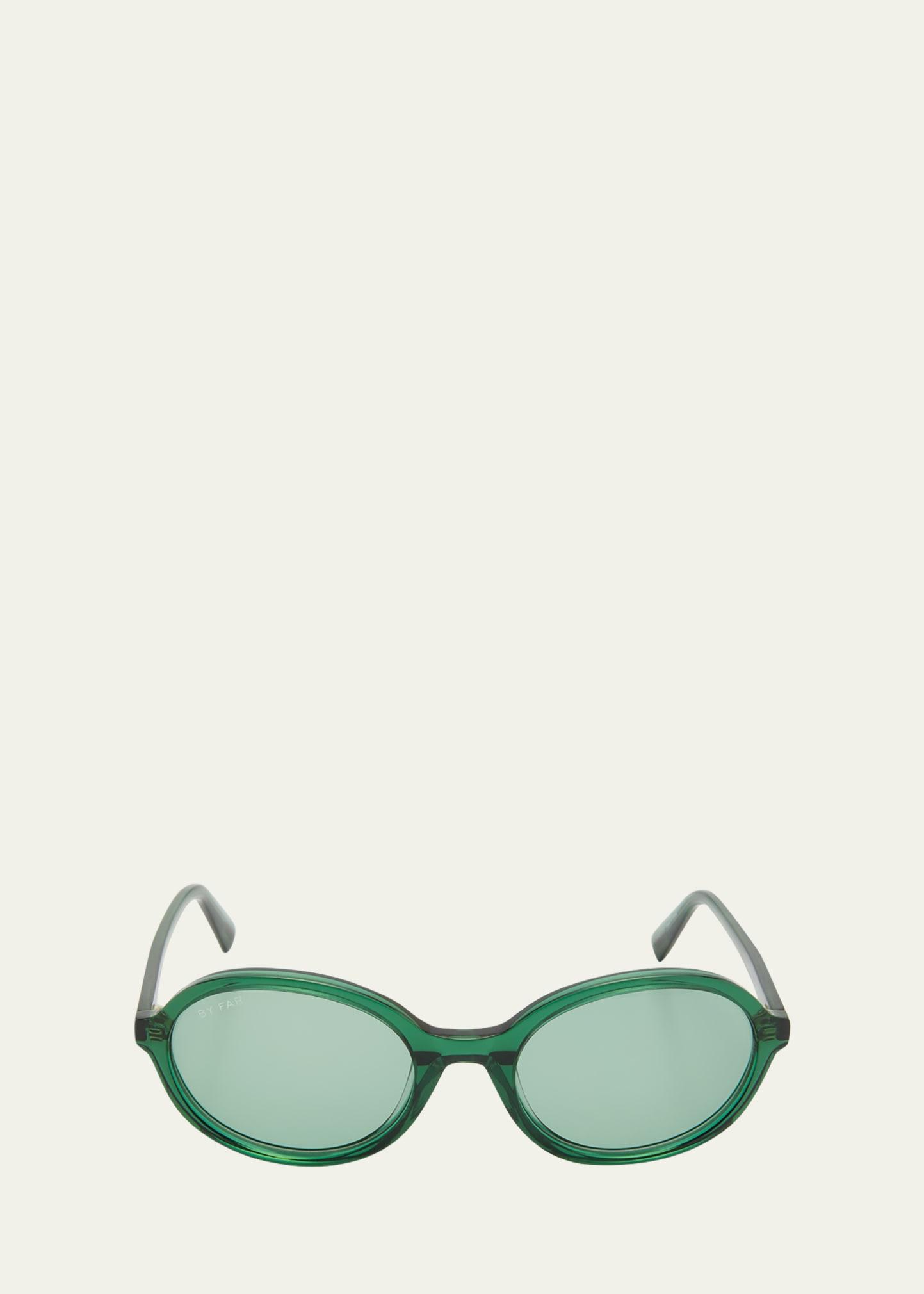 velvet semi-transparent round acetate sunglasses