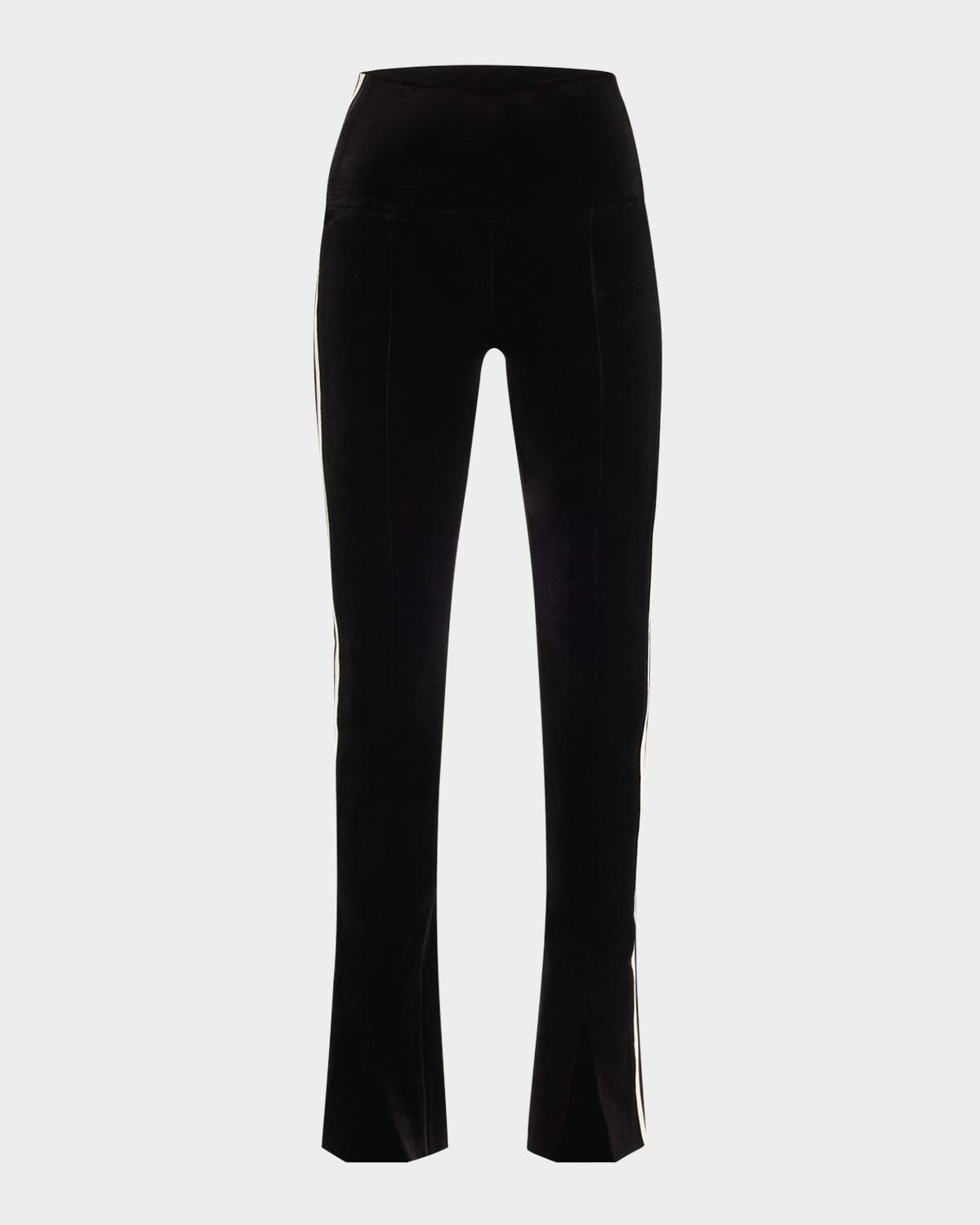 velvet side stripe spat leggings